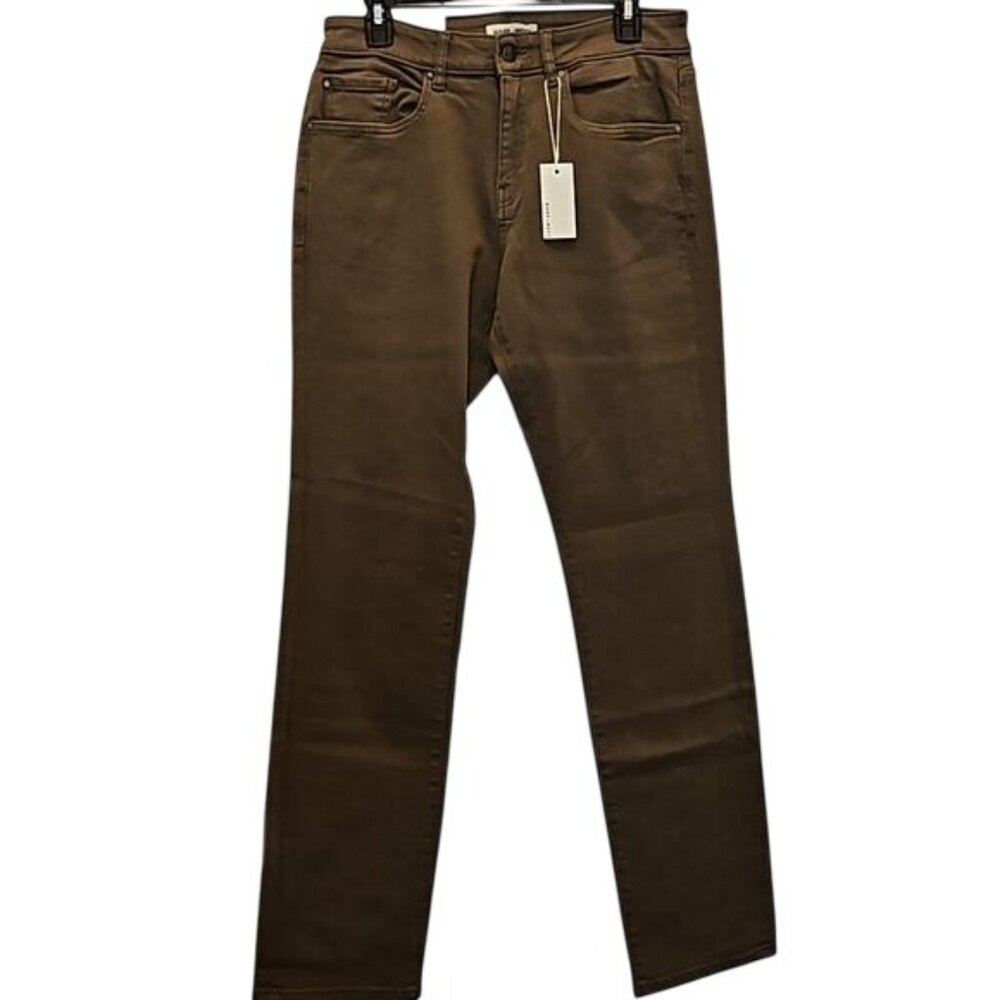 Warp+Weft Chicago Straight Jean 31x34 New Khaki Green Denim Stretch Comfort